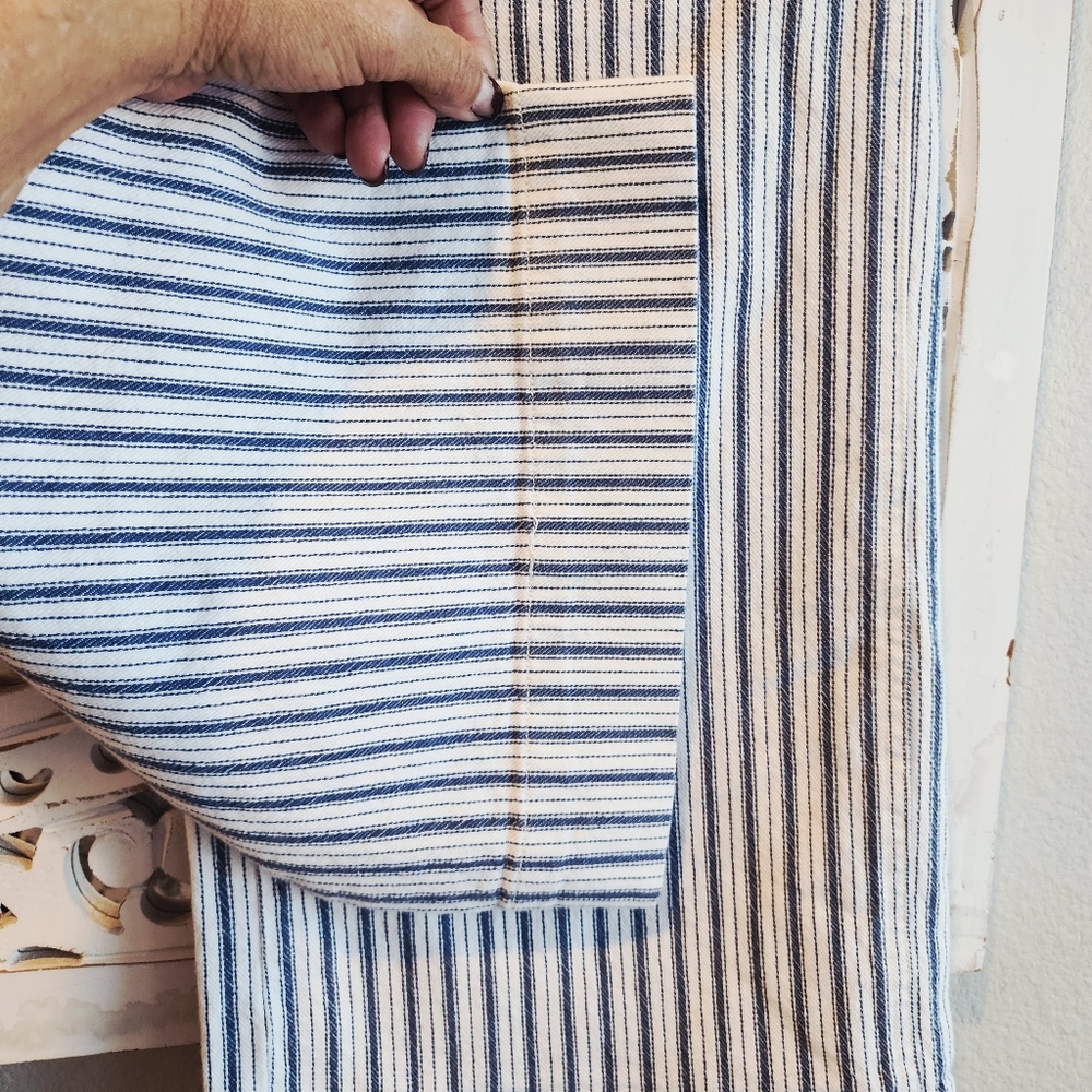 MADEWELL Emmett Wide-Leg Crop Pants in Stripe: Button-Front SZ 27 - Picture 11 of 15